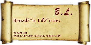 Brezán Lőrinc névjegykártya